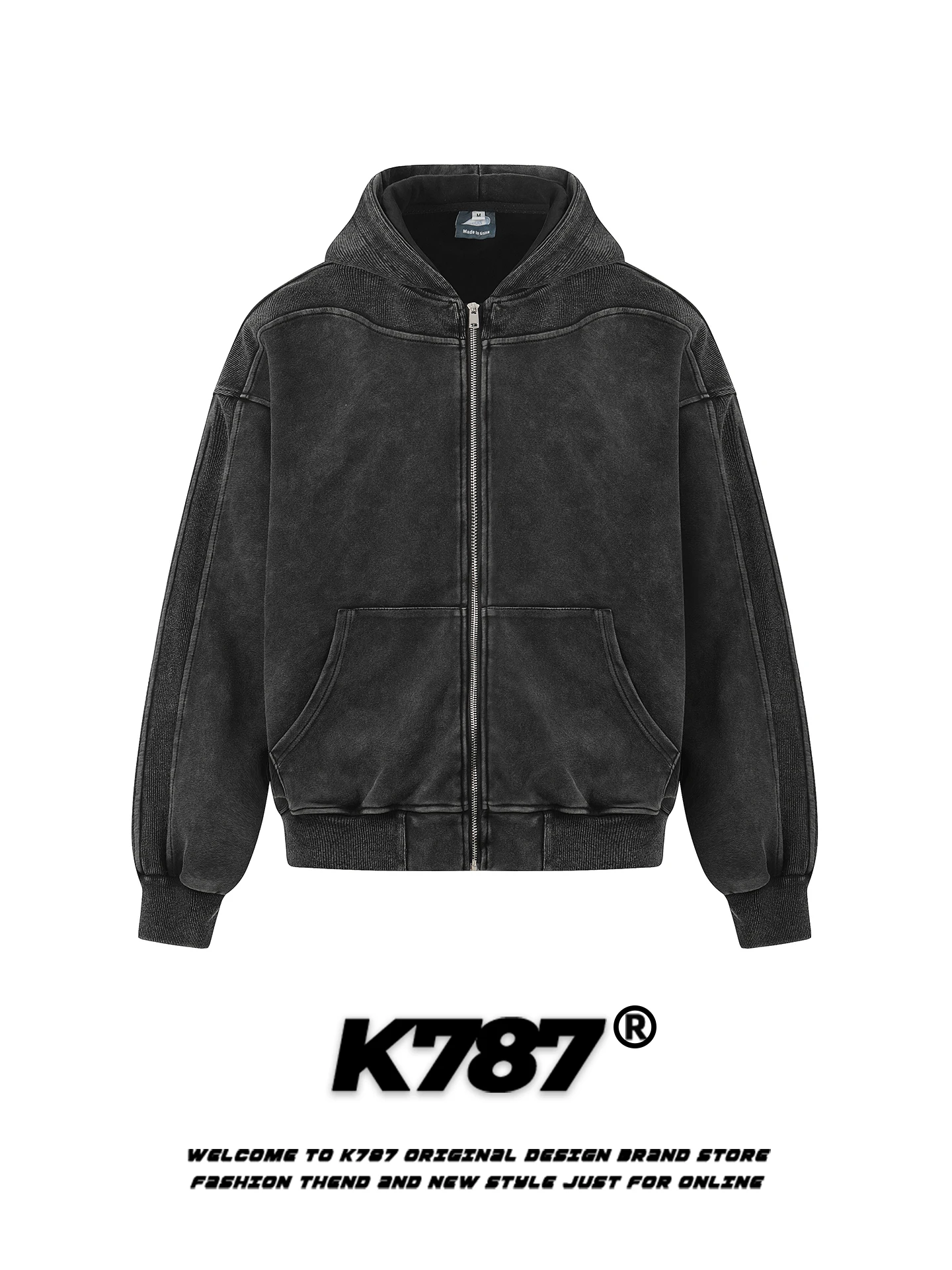 

K787 American Retro Vintage Hoodie Women Loose Casual Color Street ort Coat Spring Faion Youth Cotton Polyester
