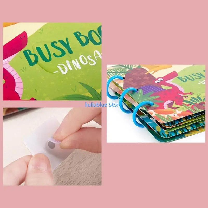 كتاب مرئي قابل لإعادة الاستخدام مع ملصق دعائم تعليمية محمولة لرياض الأطفال 62CF #4