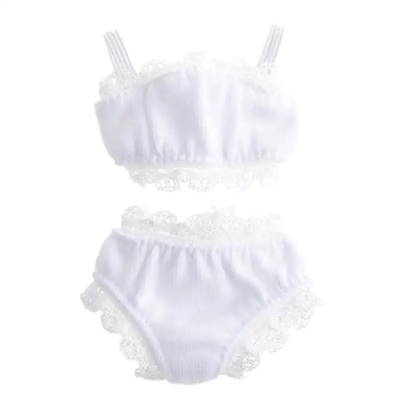 

Белый хлопковый комплект нижнего белья для кукол 1/6: бюстгальтер и трусики для куклы Блайт