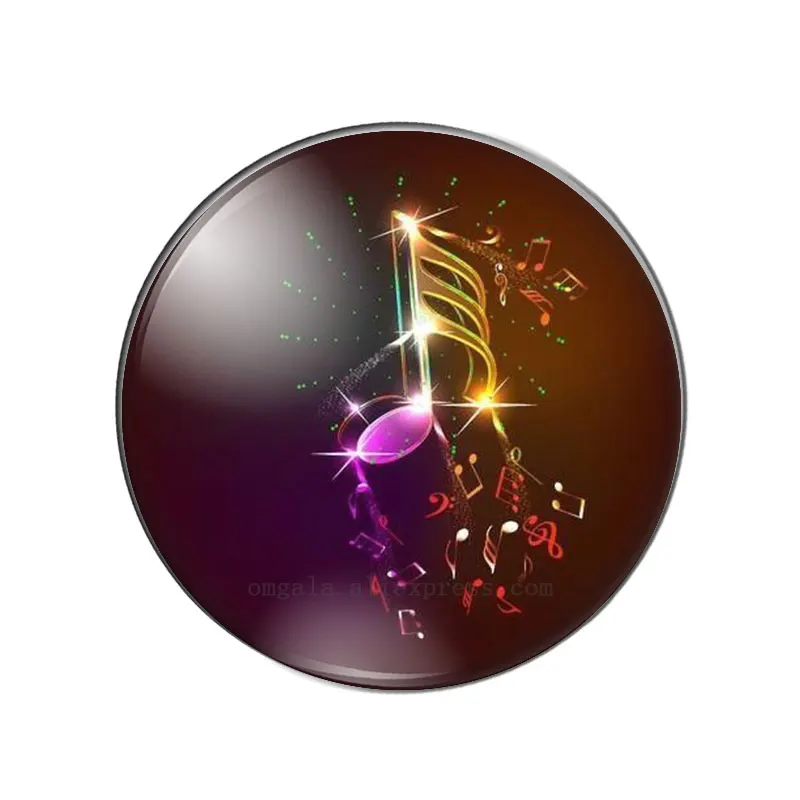 New Music notes Beauty 10pcs 10mm/12mm/18mm/20mm/25mm Round photo glass cabochon demo flat back Making findings ZB0680