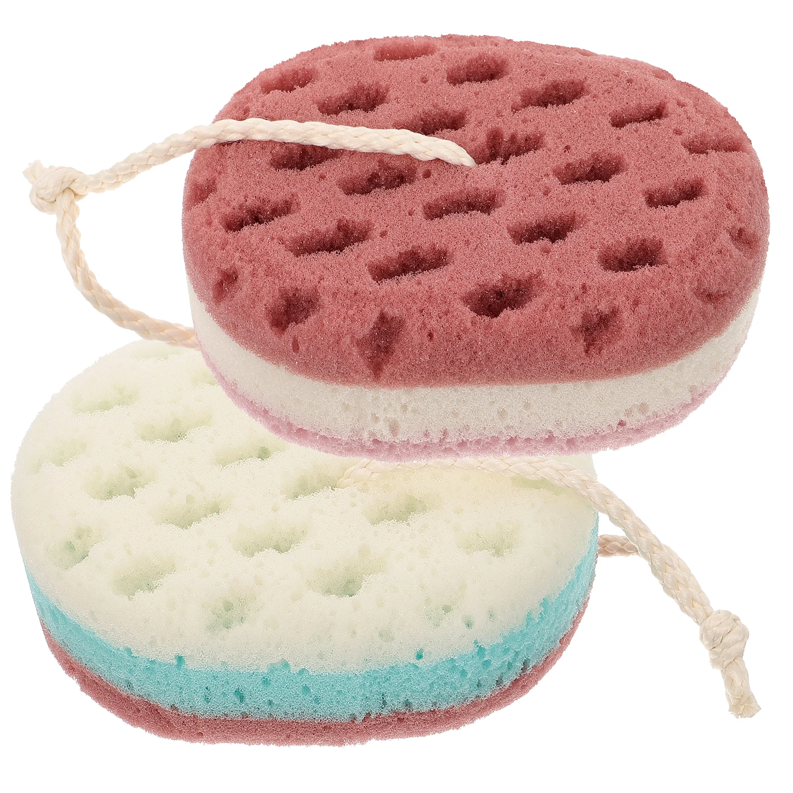 

2pcs Bathing African Net Exfoliating Pad Sponges Oval Bathing Skin Sponge Sponge Shower Horniness Removal