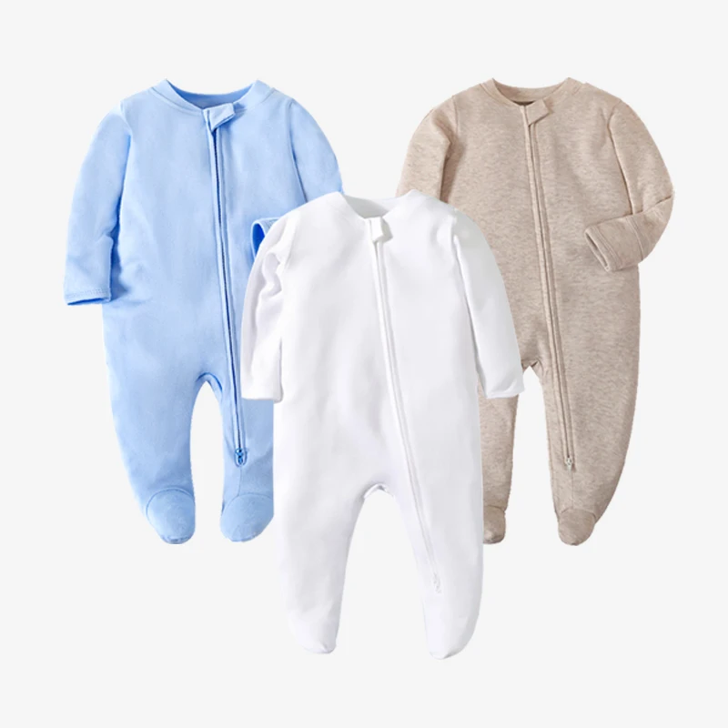 Spring Newborn Jumpsuit Long Sleeve Baby Boys Girls Rompers Kids Clothes Playsuit Climb Suits Zipper Sleepwear Baby Romper