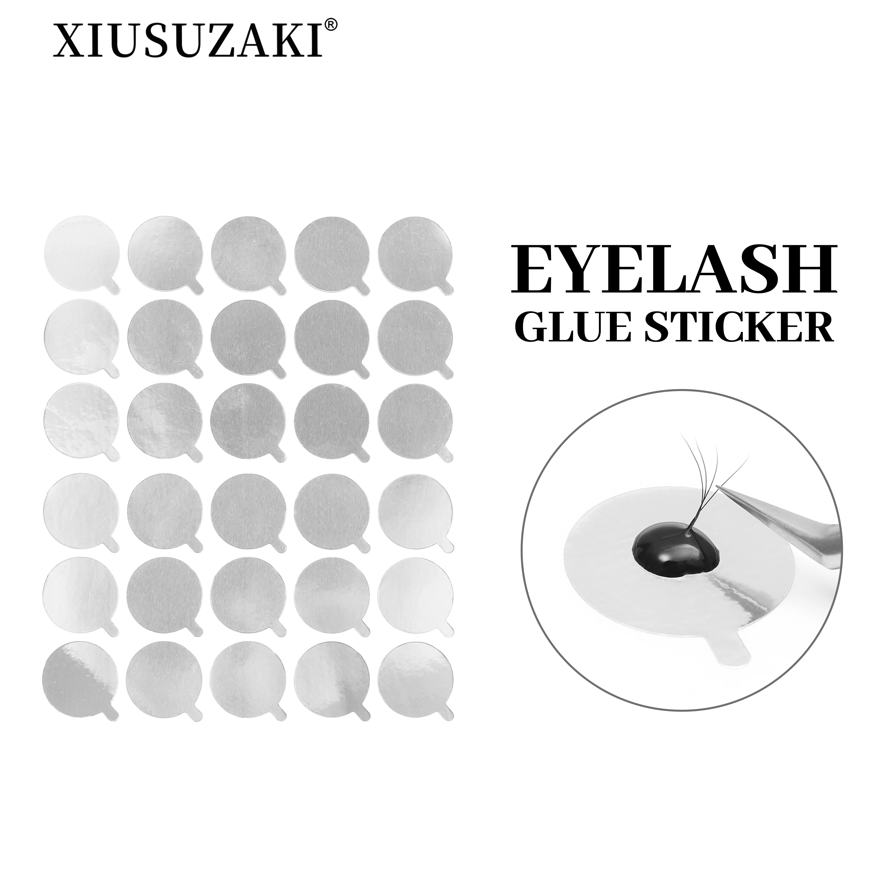 Xiu suzaki 300pcs Einweg Wimpern kleber halter Folie Palette Wimpern verlängerung Klebe pads Wimpern Aufkleber