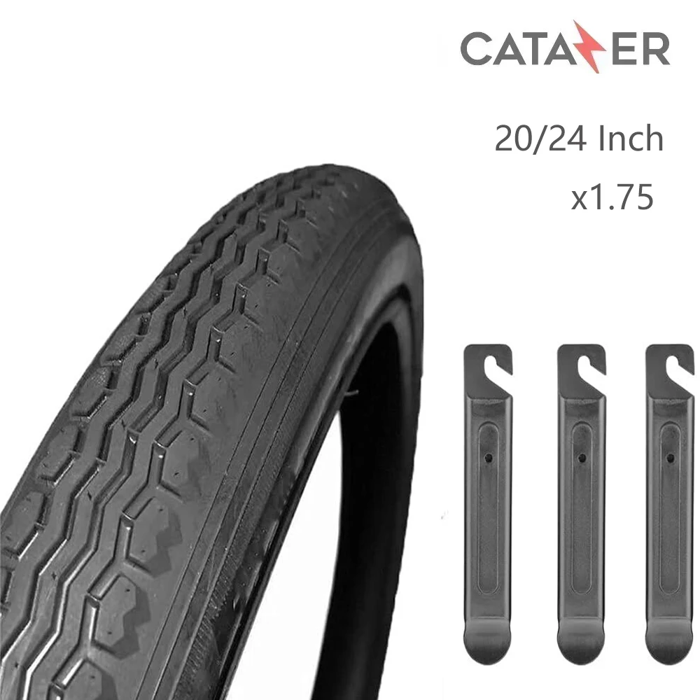 CATAZER 20 Inch Tires 24 Inch Bike Tire Replacement Tire Breakproof for Road/BMX/MTB Mountain Bicycle Tire 20x1.75,24x1.75