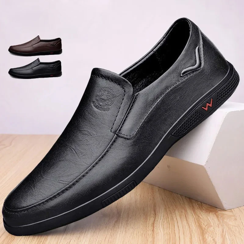 

Men's Business Casual Shoes Handmade Layered Cowhide Rubber Bottom Leather Footwear For Office And Leisure
