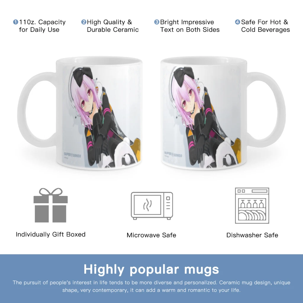 

Super Sonico Manga Anime Free shipping Ceramic Cup Coffee Oatmeal Breakfast Cup Creative Personality Mug