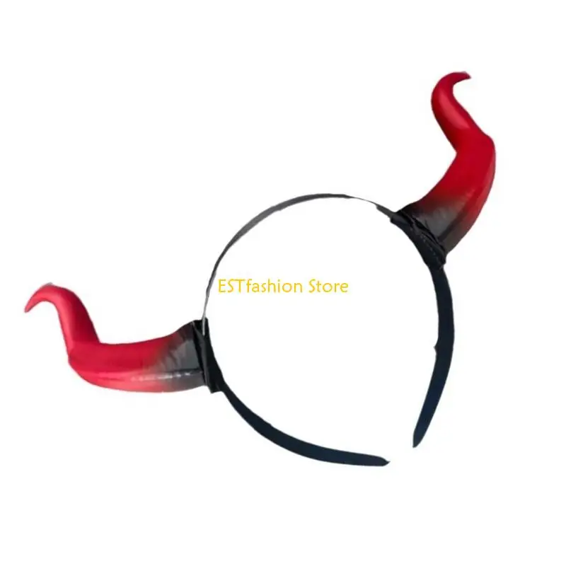 

Y5GC Handmade Devil Ear Horn Headbands Girls Headgear Accessories Horns Fursuit Masquerades Halloween Headgear Party