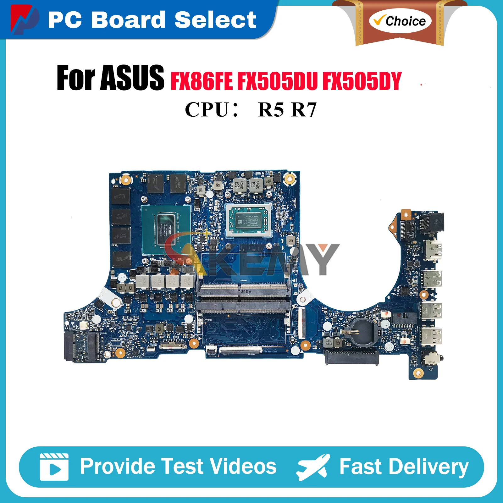 

FX505DU Laptop Motherboard For ASUS TUF Gaming FX505GM FX86FD FX505 FX505GV FX505GU FX86FE Notebook Mainboard With R5 R7 CPU stk