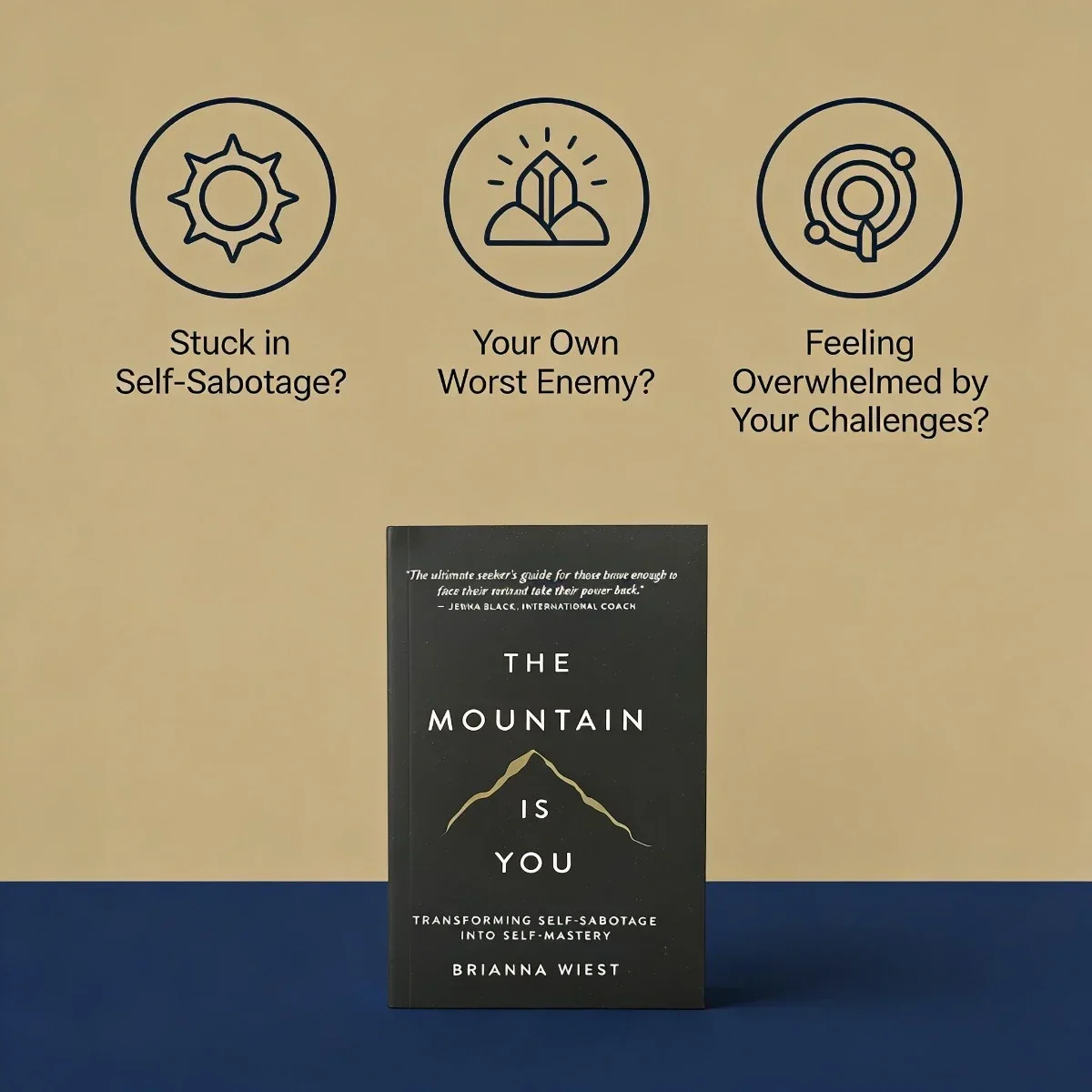 The Mountain is You Brianna Wiest Self Control Self Help Book Overcoming Self Friction Personal Growth Book