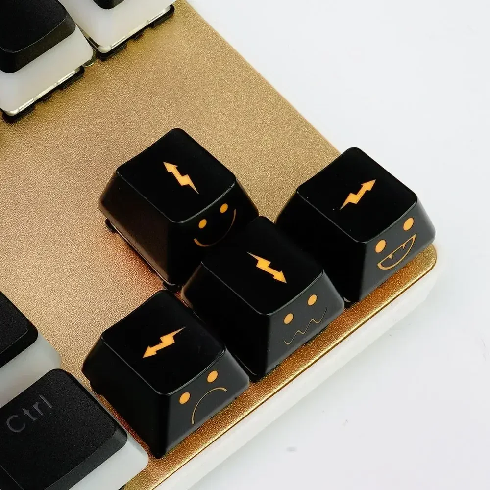 New Cute Emo Keycap Set WASD Arrow Broadside Lighting Key Cap for Mechanical Keyboard Compatible with MX Switch Home Decor