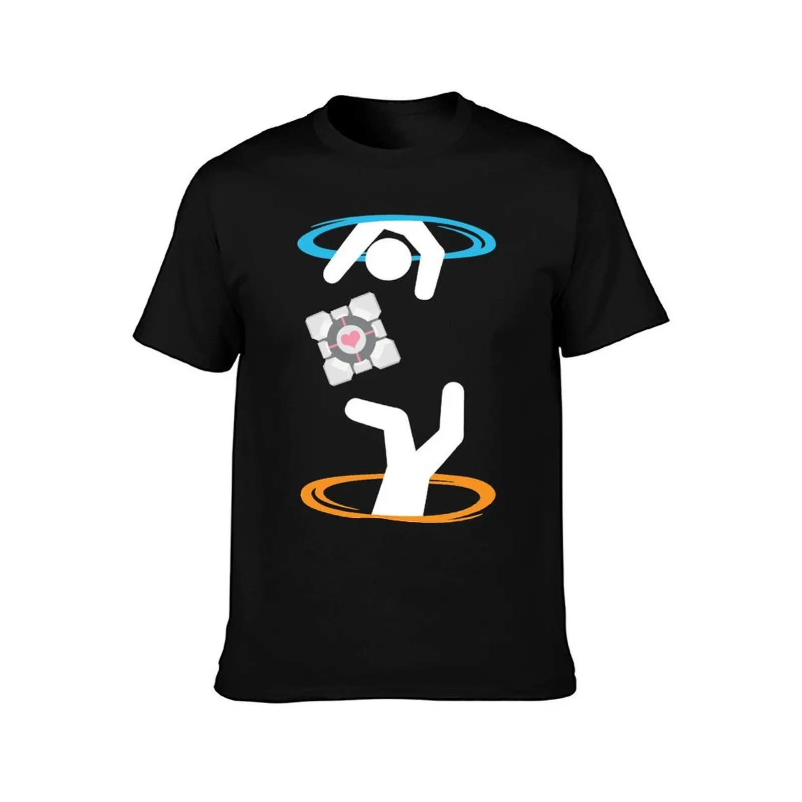 Lose The Companion Cube T-Shirt, Summer Casual Cotton Tee, Oversized Streetwear Tops, Vintage Graphic Print, Unisex Men Women