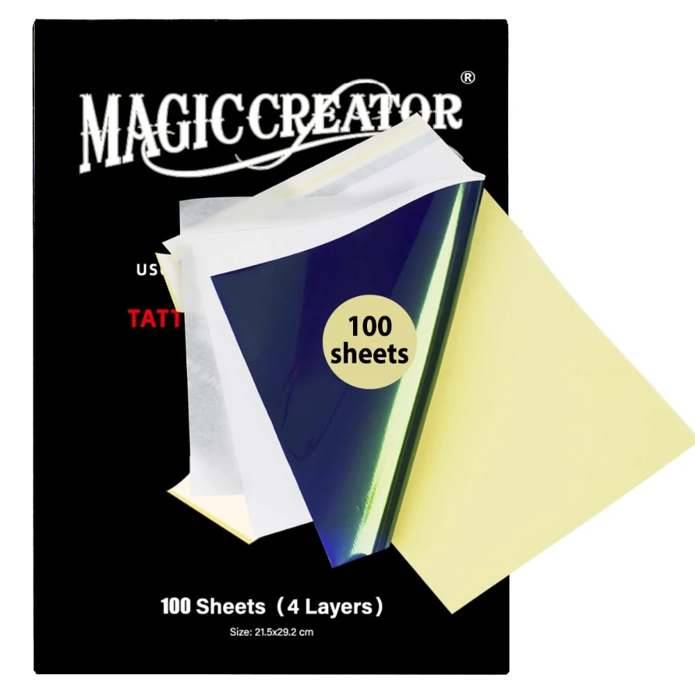 20/100 Sheets Tattoo Transfer Paper Tattoo Stencil Paper for Professional Easy to Use 4 Layers A4 Size Stencil Paper for Tattoo