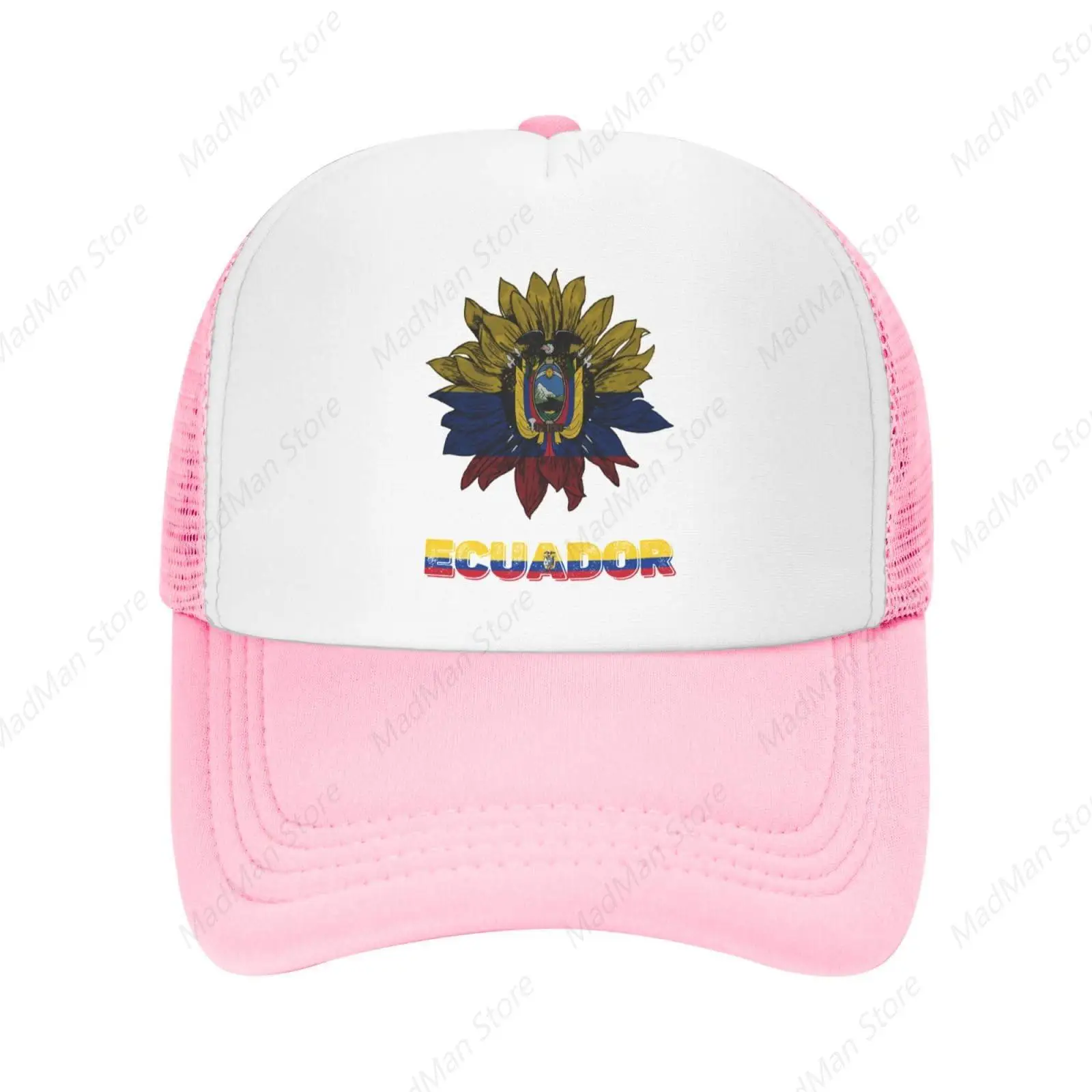 Vintage Ecuador Ecuadorian Ecuadorean Flag Sunflower Mesh Baseball Cap Classic Snapback Dad Trucker Flat Bill Brim Hat for Men