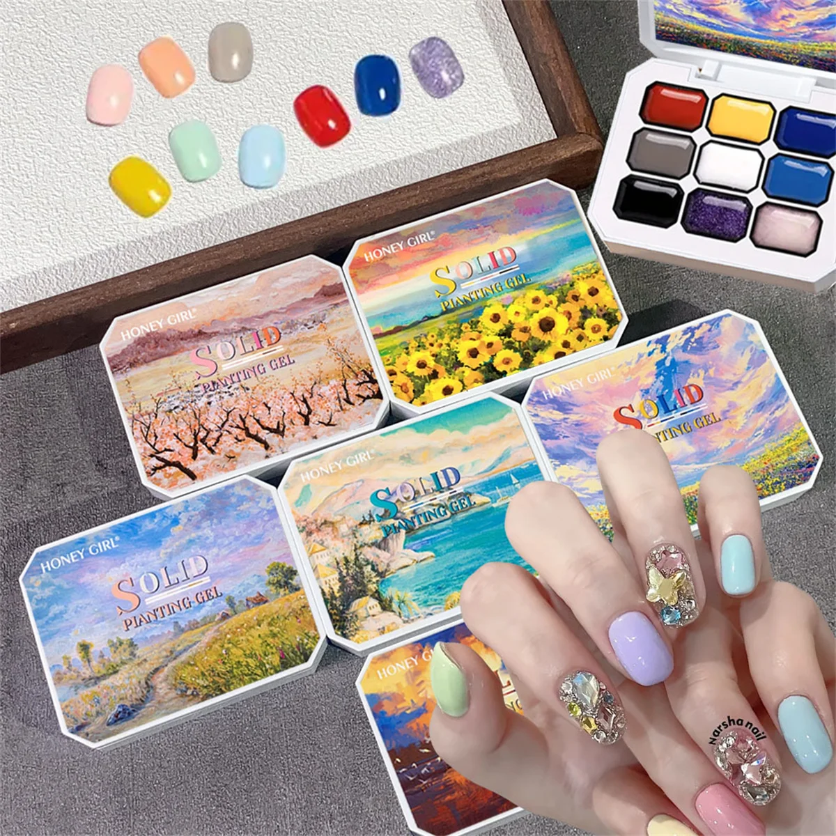 1pc 9-Color New Popular Solid Patting Gel Gradient Color Semi Permanent UV&LED Nail Polish Gel Nail Art Creation Salon DIY