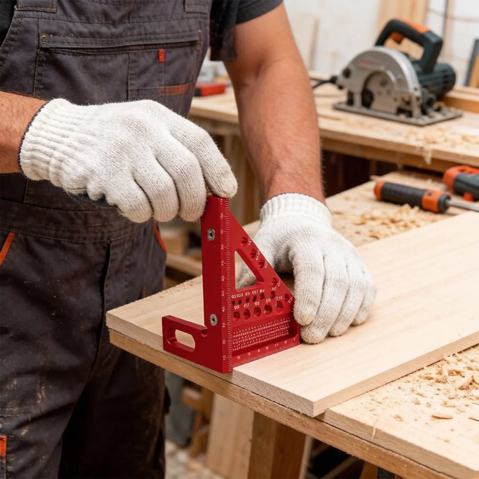 

Easy-to-Use Multi-Angle Measuring Ruler, 45 Degree Square & Drawing Line Ruler for Woodworkers, Decorators – Quick Setup