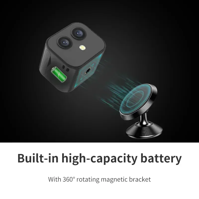 

Mini Wireless WiFi Dual Camera Two-way Intercom D3 Mobile Phone Wireless Network Camera Remote Monitoring Camcorder HD 4K