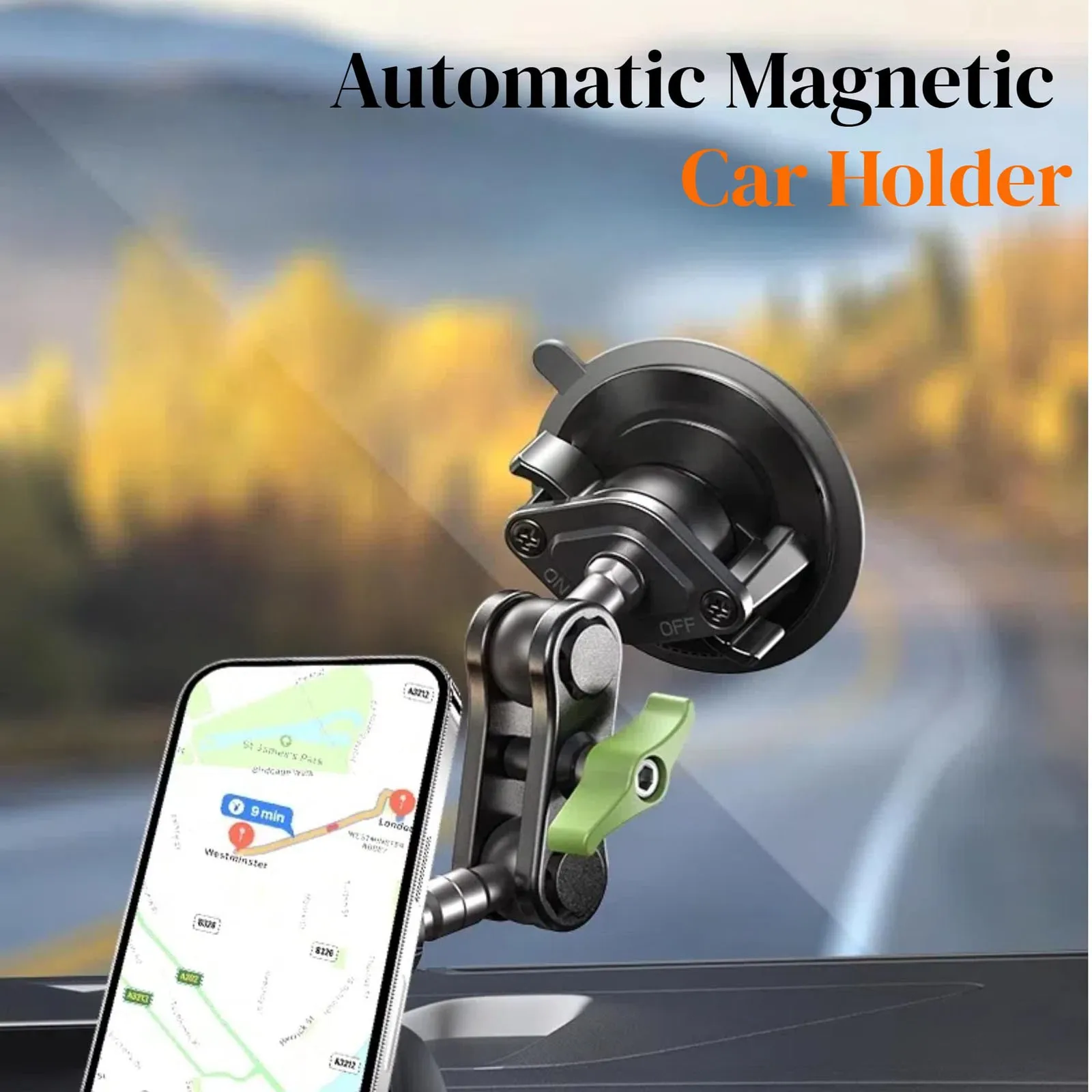 Auto Magnetic Cell Phone Holder Vacuum Suction Magnetic Car Phone Holder 360 Rotation Auto Navigation Support For Rv Truck