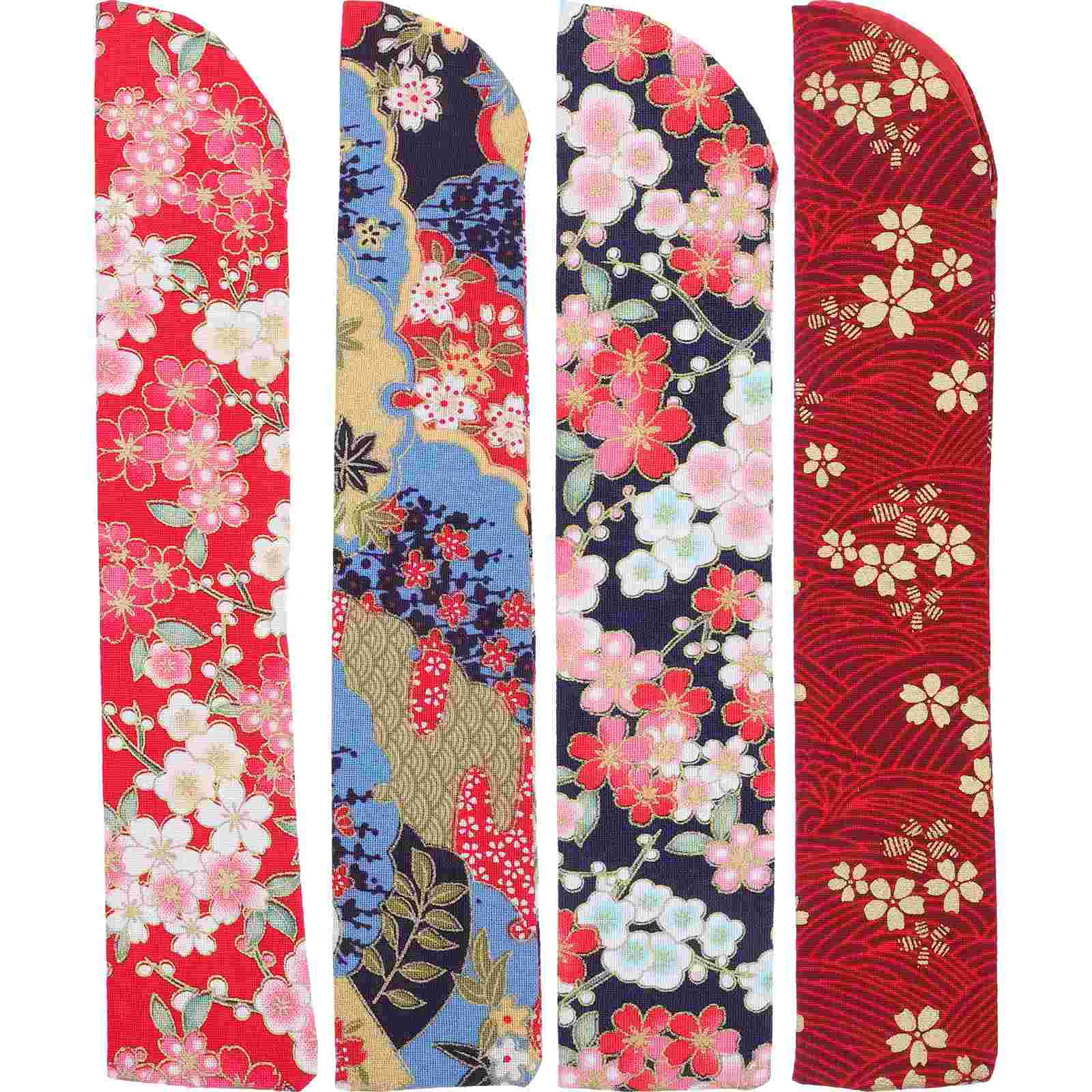 4 Pcs Fan Bag Folding Hand Holder Cover Chinese Pouch Foldable Retro Cases Pen Handheld Japanese-style