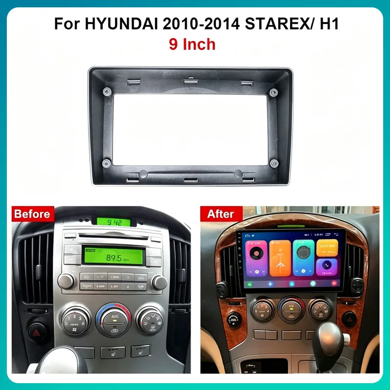 For HYUNDAI STAREX/H1 2007 -2015 2Din Car DVD Frame Audio Fitting Adaptor Dash Trim Kits Radio Facia Panel Cable Harness