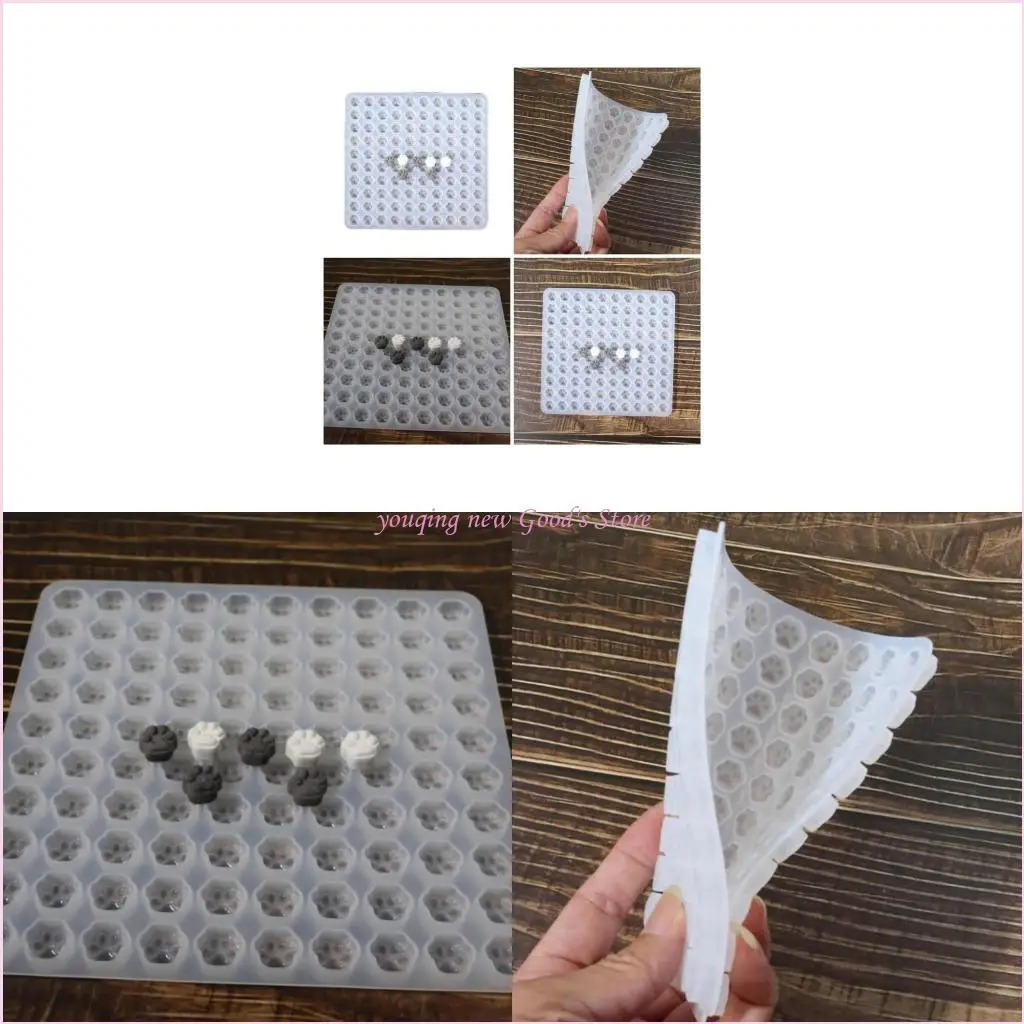 

57QA Cats Paws Art Mold Silicone Template Designing Tool Plant Pattern Silicone Handmade Moulds for Manicure Creation