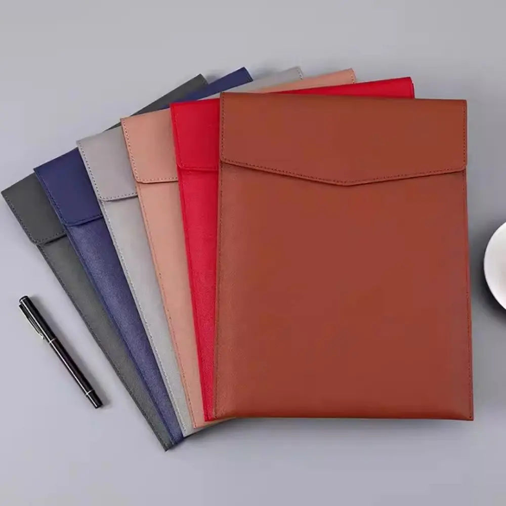 Folder Bag Leather A4 Storage File Bag Waterproof Large Capacity Business Document Bag Simple Portable Data File Bag School