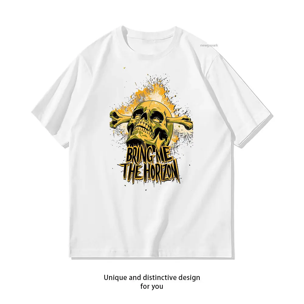 Bring Me the Horizon Skull Art T-Shirt Casual cotton graphic t shirts Creative streetwear Classic O-neck shirt