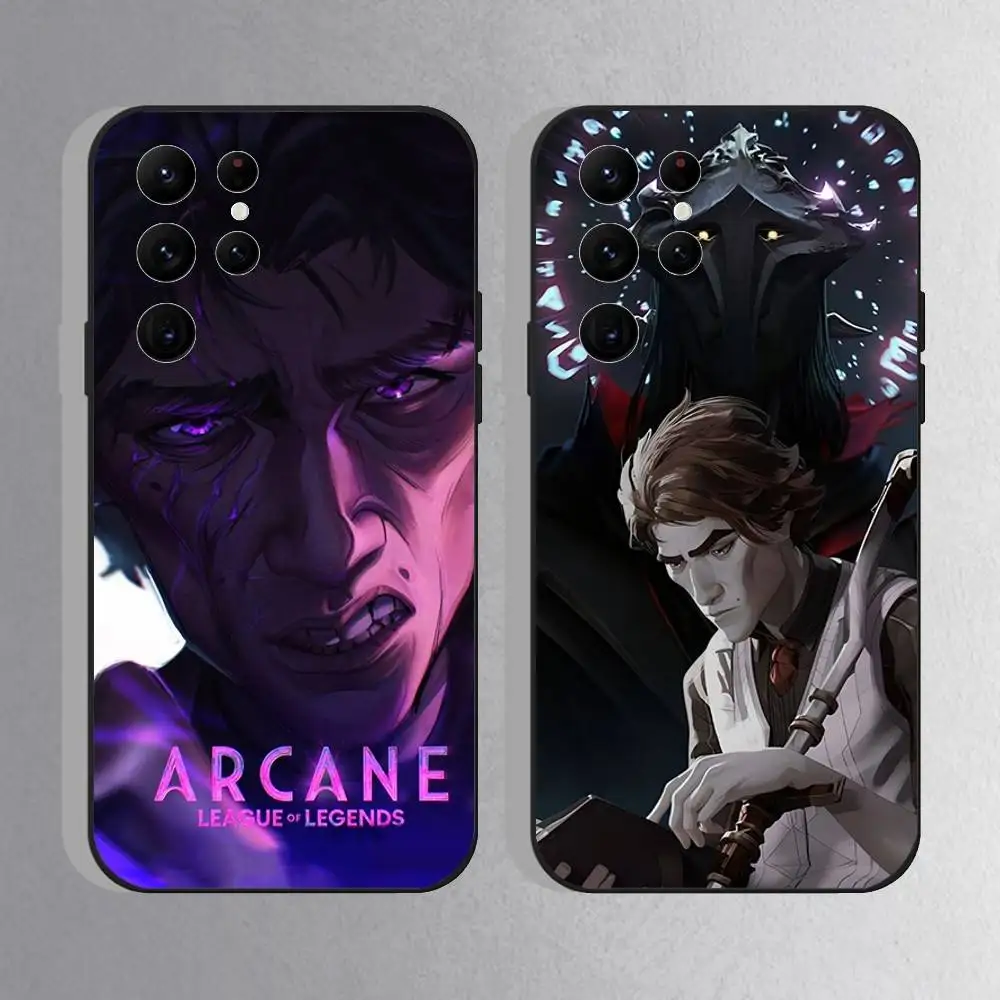 

A-Arcane-es Viktor Phone Case For Samsung S25,S24 Ultra,S20,S30 plus,S22 plus,S23,S30 Ultra 5G Silicone Black Shell