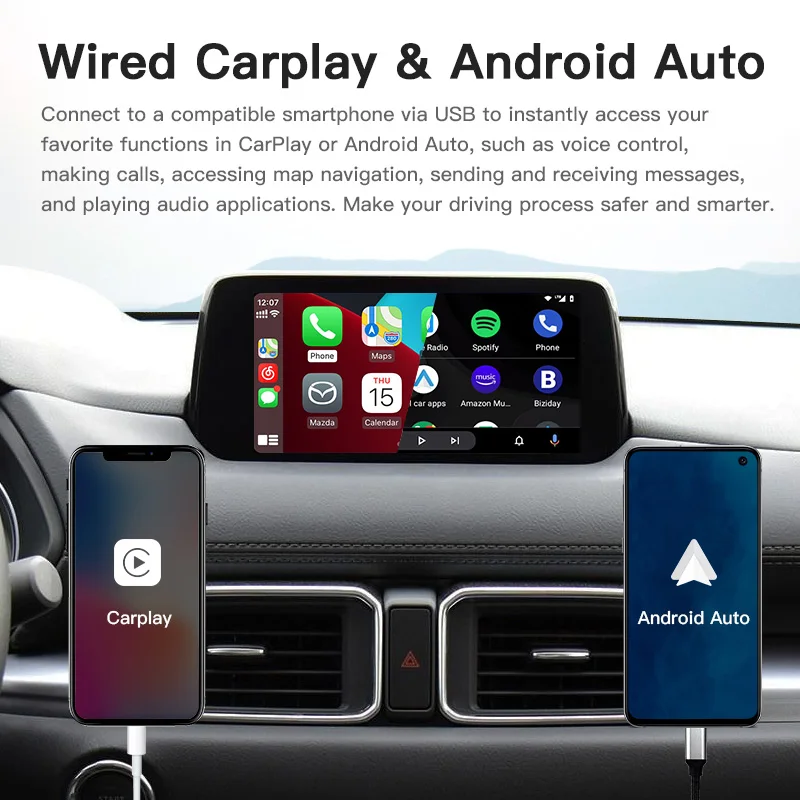 Kit de actualización de concentrador OEM EZonetronics para sistema de conexión MZD Compatible con Mazda 2/3/6/CX3/CX5/CX9/apto para Carplay y Android Auto