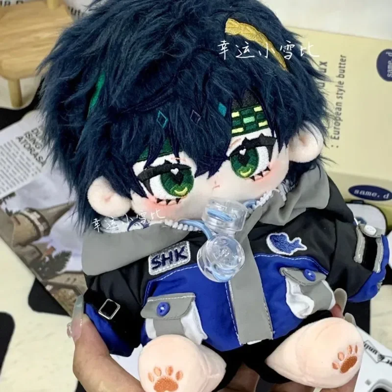 20cm Game Genshin Impact Kawaii Cosplay Plushie Toy Change Suit Kinich Anime Cotton Doll Body Cartoon Fans Collection Decor Gift