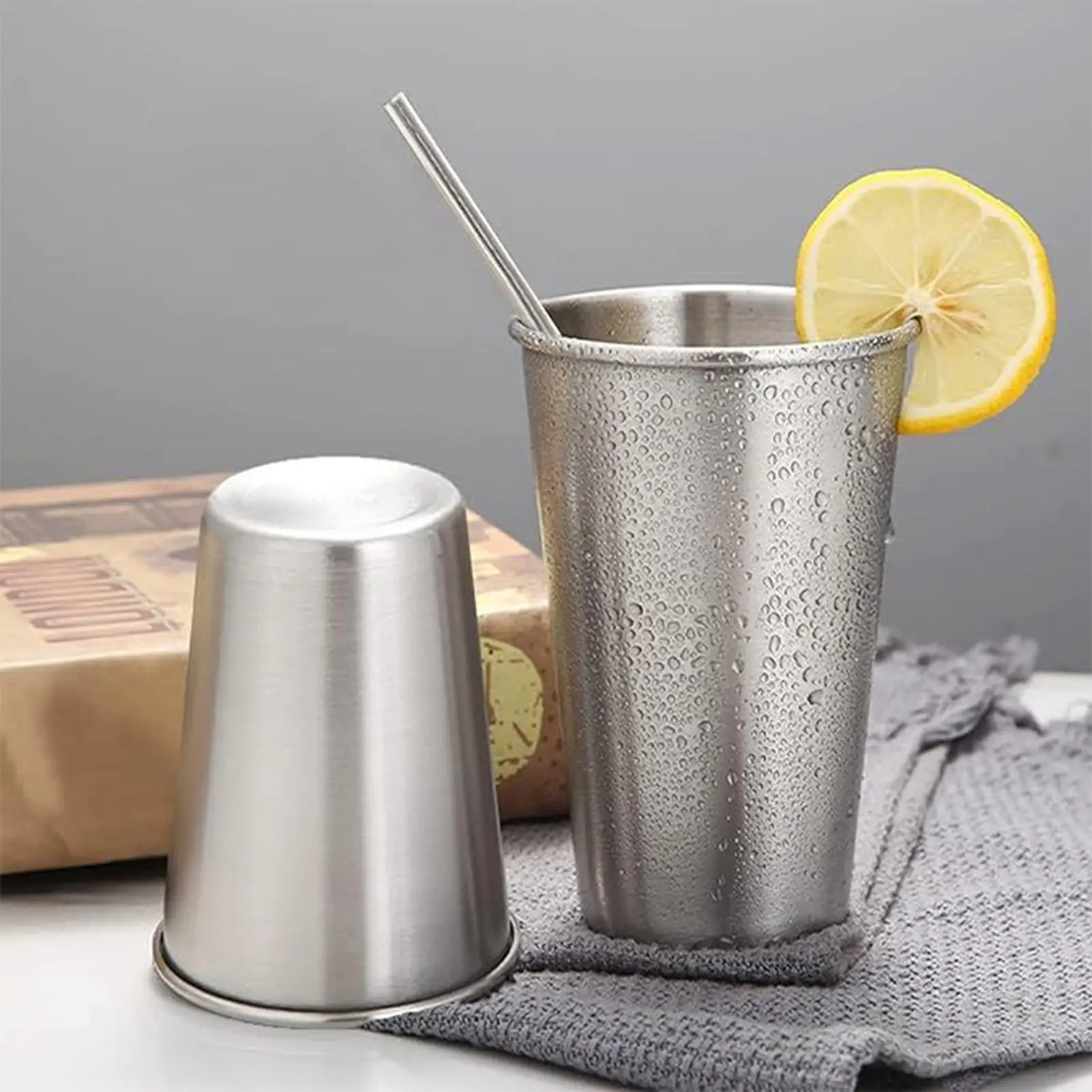 6 pçs conjunto de copos de aço inoxidável para uísque vinho portátil drinkware viagem ao ar livre inquebrável empilhável copos bebendo
