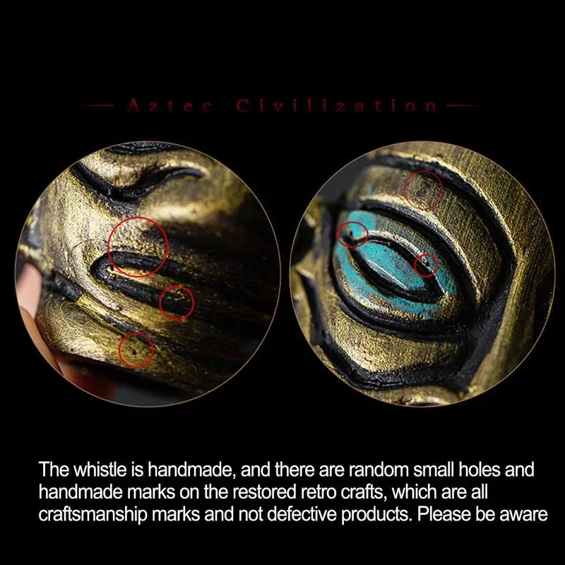 Sanxingdui Shaped Aztec Death Whistle Screaming Aztec War Whistle Scream Whistle for Halloween Prank Props Tricky Death Whistle