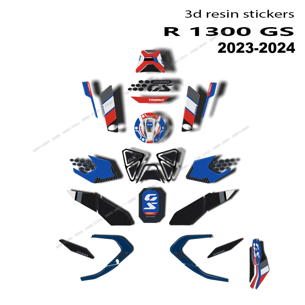 GS1300 Accessories 3D Epoxy Resin Stickers Kit for BMW R1300GS R 1300 GS 2024 Tank Pad Stickers