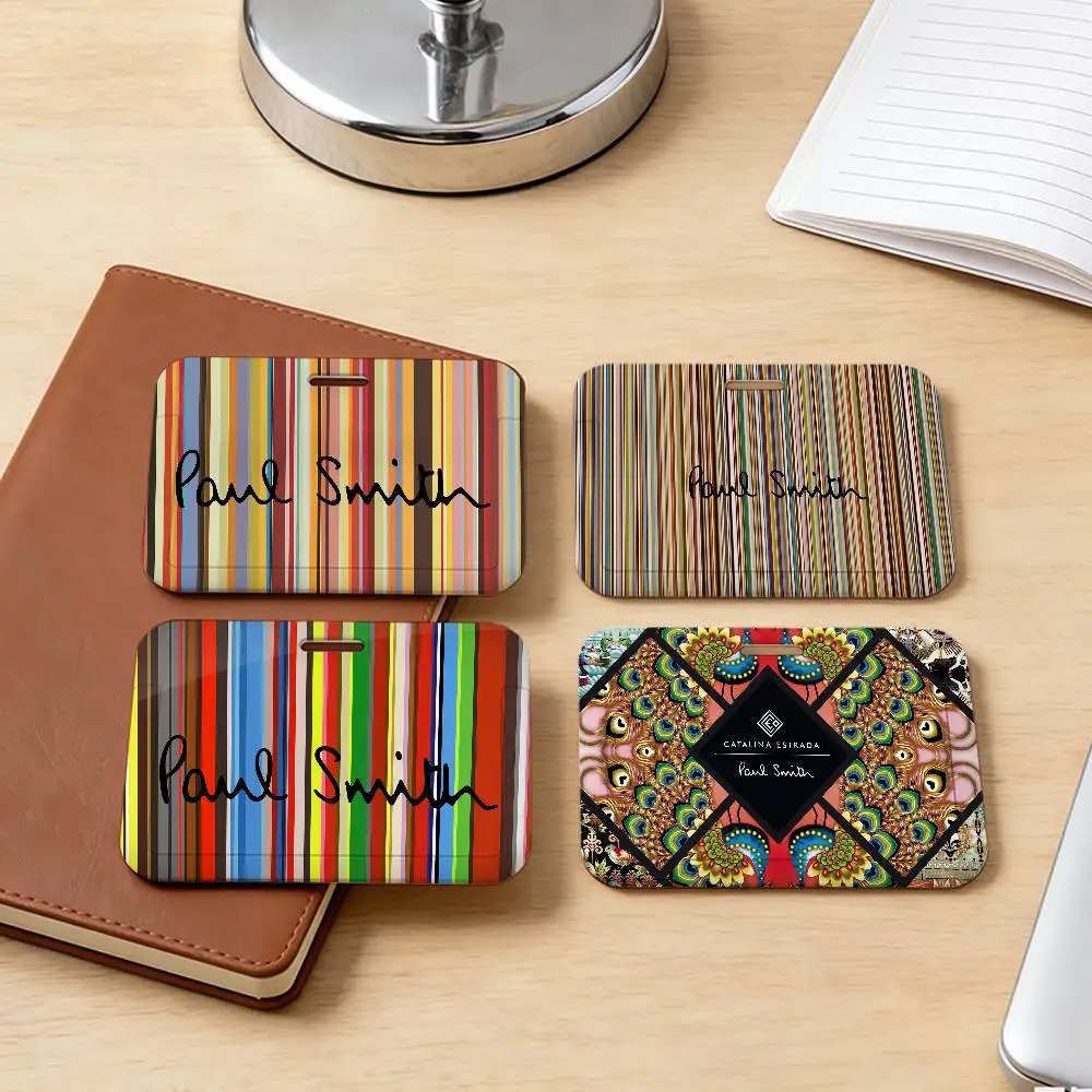 Fashion Vintage Modern Art Sliding Card Case ID Name Badge Holder Pass Work Card Cover P-Paul S-Smith Students Card Bus Holder
