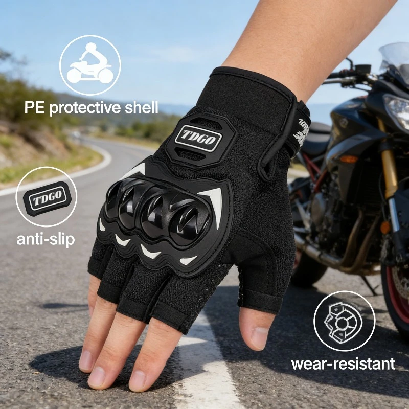 

Мотоперчатки без пальцев, летние, дышащие, с защитой от солнца, для мужчин и женщин, для мотокросса, квадроциклов и бездорожья