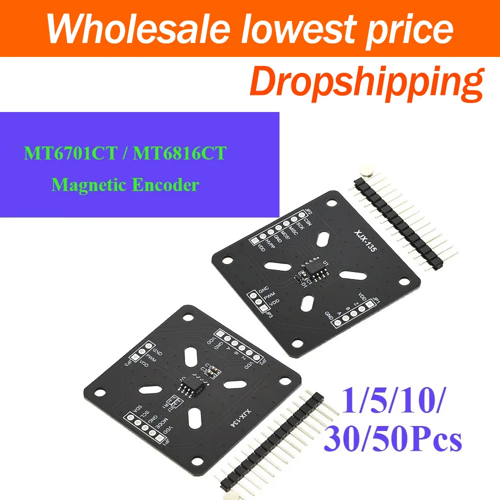 1~50Pcs MT6701CT MT6816CT Magnetic Encoder Evaluation Test Board PWM Module For 42 Stepper Motor Closed Loop Speed Control
