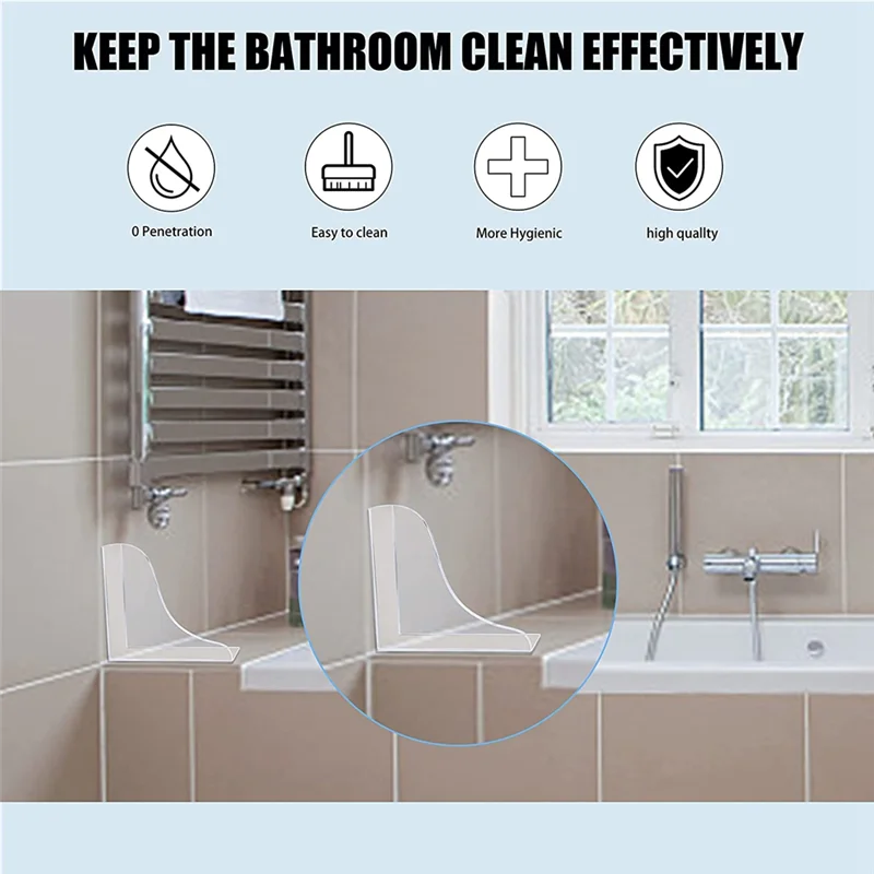 A04G-Bathtub Corner Splash Guard, Acrylic Corner Guard Shower Bathtub Guard, Bathroom Bathtub Splash Guards, 2PCS Transparent