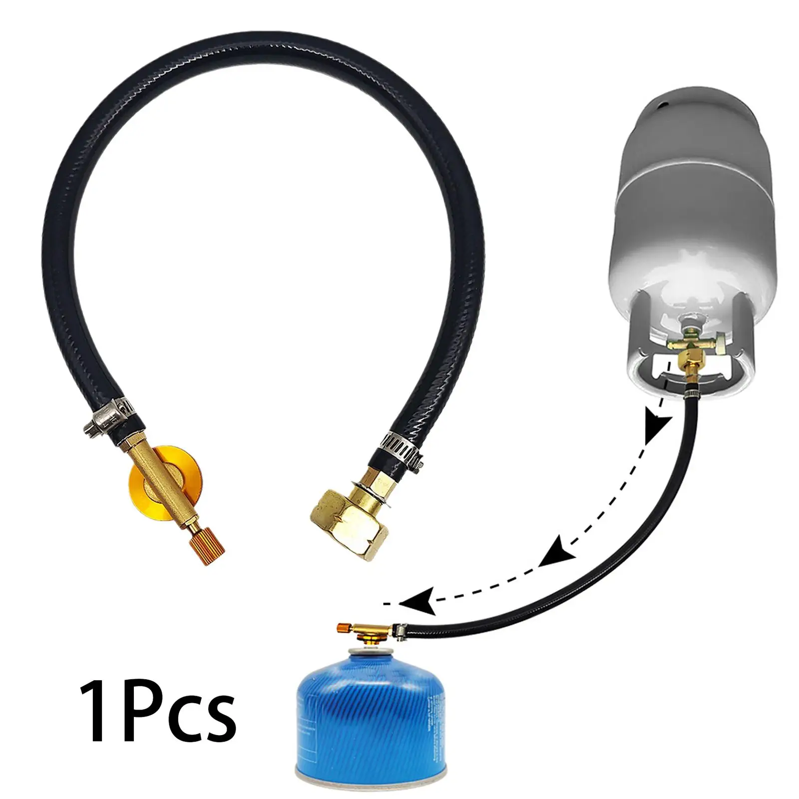 Propane Refill Adapter Hose, Gas Cylinder Refill Adapter for Flat Tank, Outdoor Burner Flat Cylinder Tank Filling