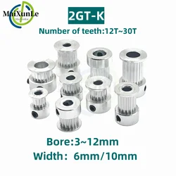 Poulie de courroie de distribution GT2, 12T, 14T, 15T, 16T, 17T, 18T, 19T, 20T, 24T, 25T, 30 dents, roue dentée synthétique, pièces d'imprimante 3D