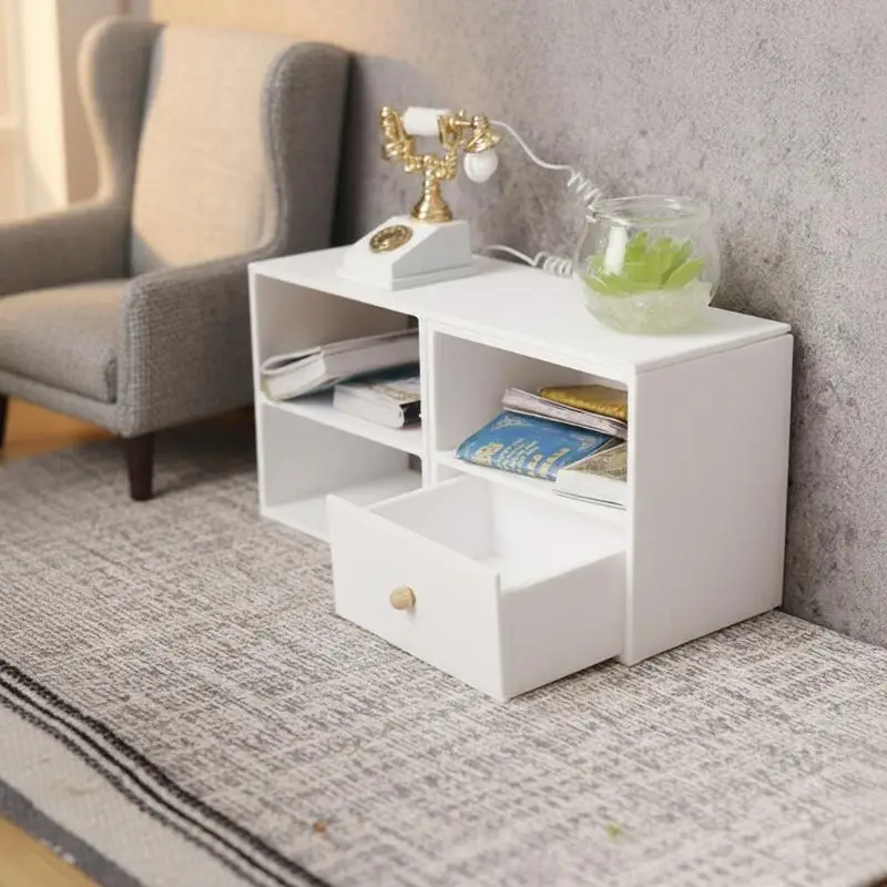 NEW 1/12 Dollhouse Storage Cabinet TV Combination Cabinet For Micro Landscape Decoration Miniature Food Toy Model DIY Accessory