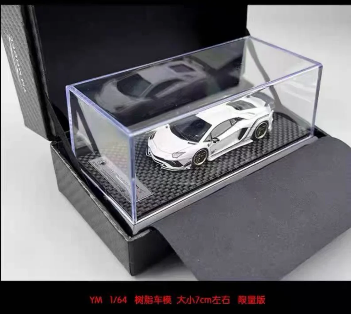 Ready stocks YM 1/64 AventadorS BlackTopPullFlower Limited Edition Alloy Full-Open collectible Car Model
