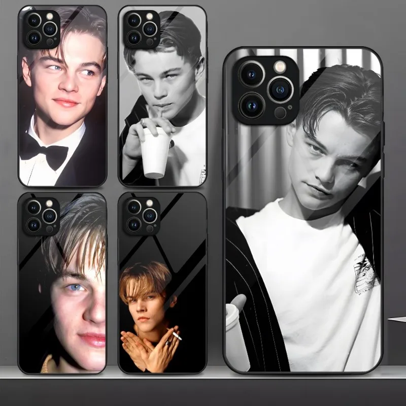 Leonardo DiCaprio Young Phone Case Tempered Glass For IPhone 13 12 11 14 Pro Max Mini X XR XS 8 7 6s Plus SE 2020 Cover