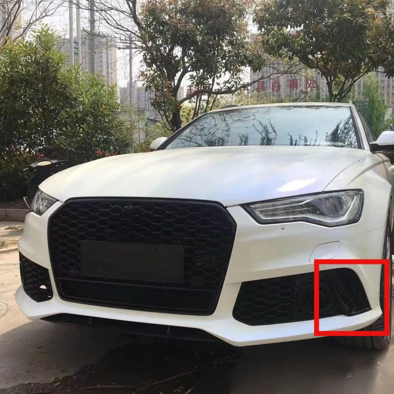 Suitable for Audi A6 C7 A7 Bumper Out of Trend Bright Black Trim Modified RS6 RS7 Fog Light Grille Frame Style