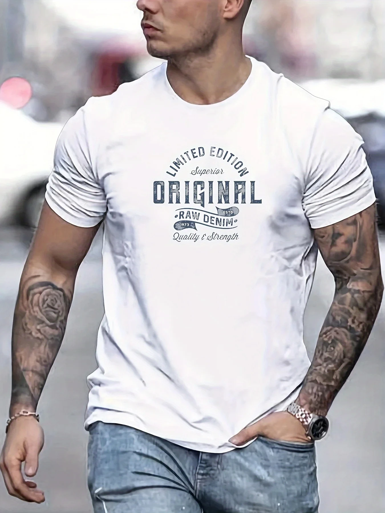 

Men's Oversized T-Shirt Short Sleeve 100% Cotton round Neck Casual Breathable High Quality Tee with Letter Print moto