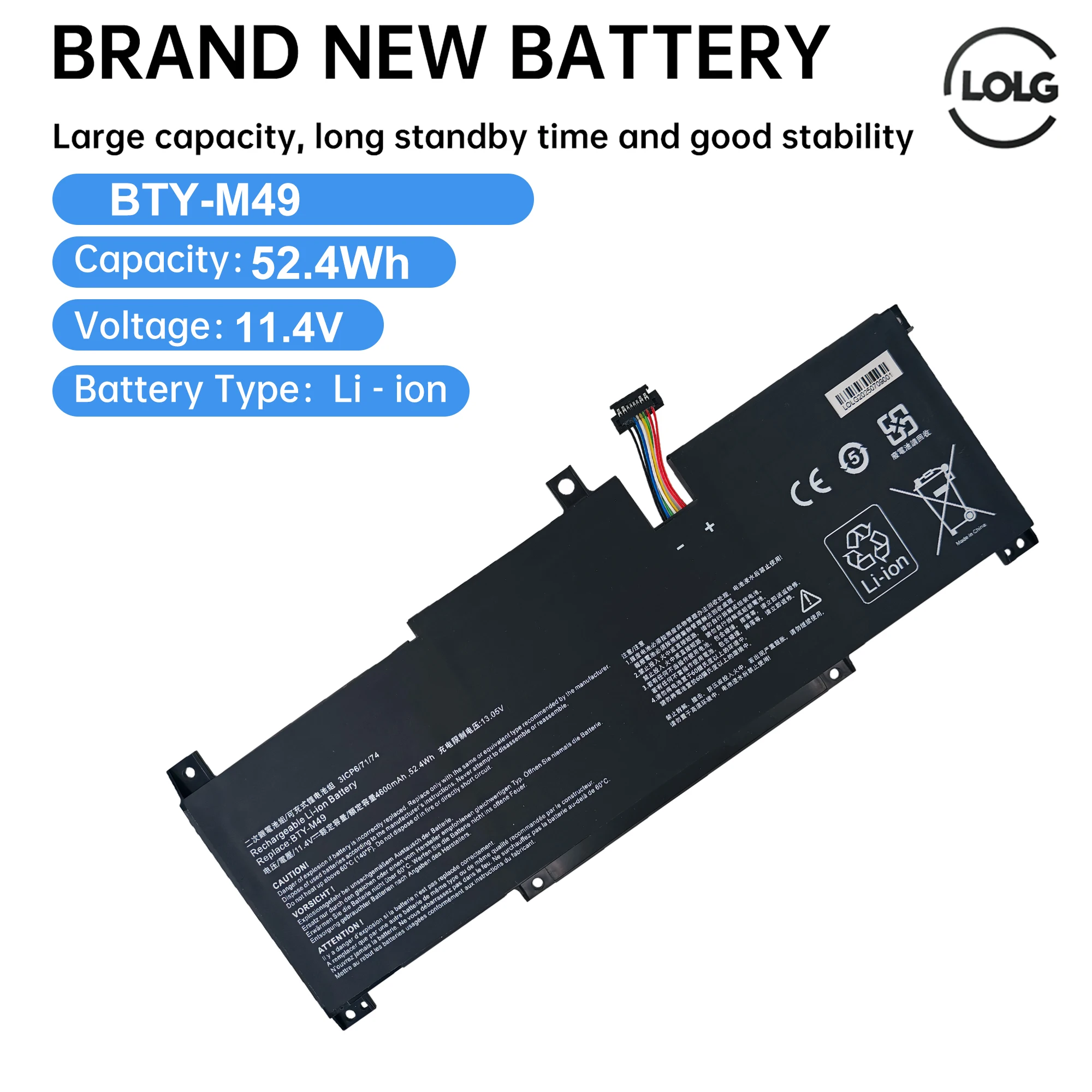 

BTY-M49 (black interface) Battery For MSI Prestige 14 A10SC-057RU A10SC-009 A10RB-015CN i7-10710U A10RAS A10M MS-14C1 MS-14D1