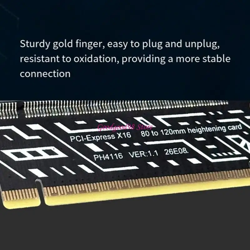 Vertical PCIe X16 Height Conversion Card, Full Size Mount Board for 80Mm to 120Mm Card Fit in Desktop Expansion Card