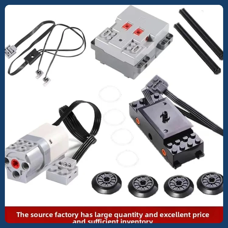 Compatible con piezas pequeñas, conjunto de potencia de Motor de tren de montaña rusa, construcción MOC, tecnología PF, accesorios de ladrillos