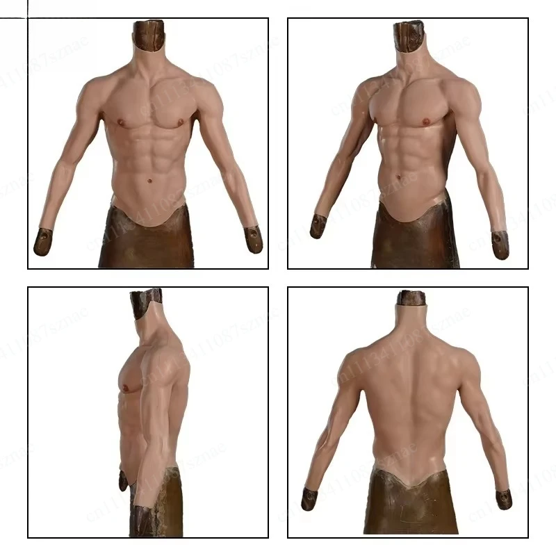 Adult Realistic Silicone Muscle Vest Artificial Abdominal Muscles for Cosplay Masquerade Halloween Stage Costume Props