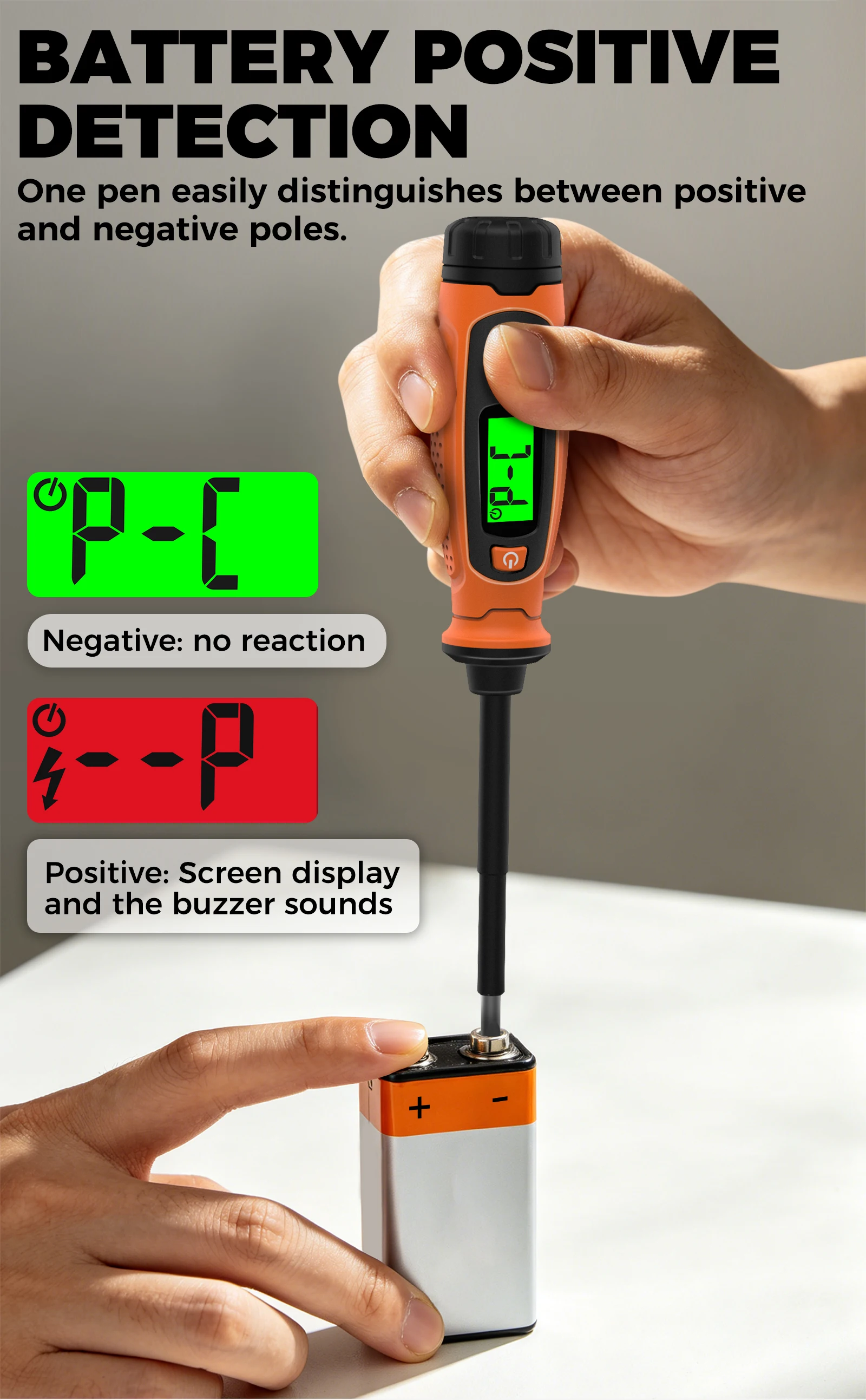 VT01 Spannungsprüfer-Stift 3V-500V Berührungsloser Schraubendreher mit LCD-Display Voltmeter-Detektor Elektrischer Stift Spannungsanzeiger – Detail 3