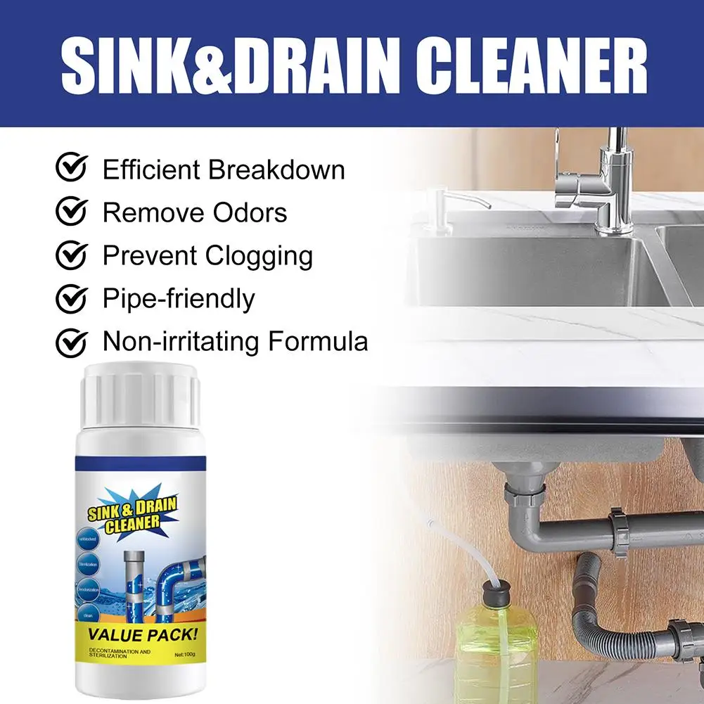 Acssart Sink and Drain Cleaner Wild Tornado Sink and Drain Cleaner Fast Foaming Drain Cleaner for Kitchen & Pipes