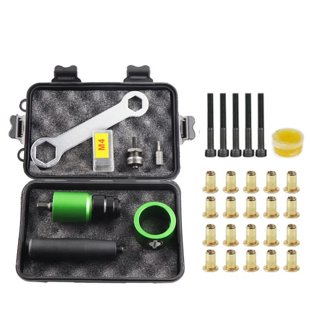Nut Drill Adapter Kit with Electric Rivet Tool Adapter and Mandrels for Fast and Reliable Riveting in Automotive and Home Repair